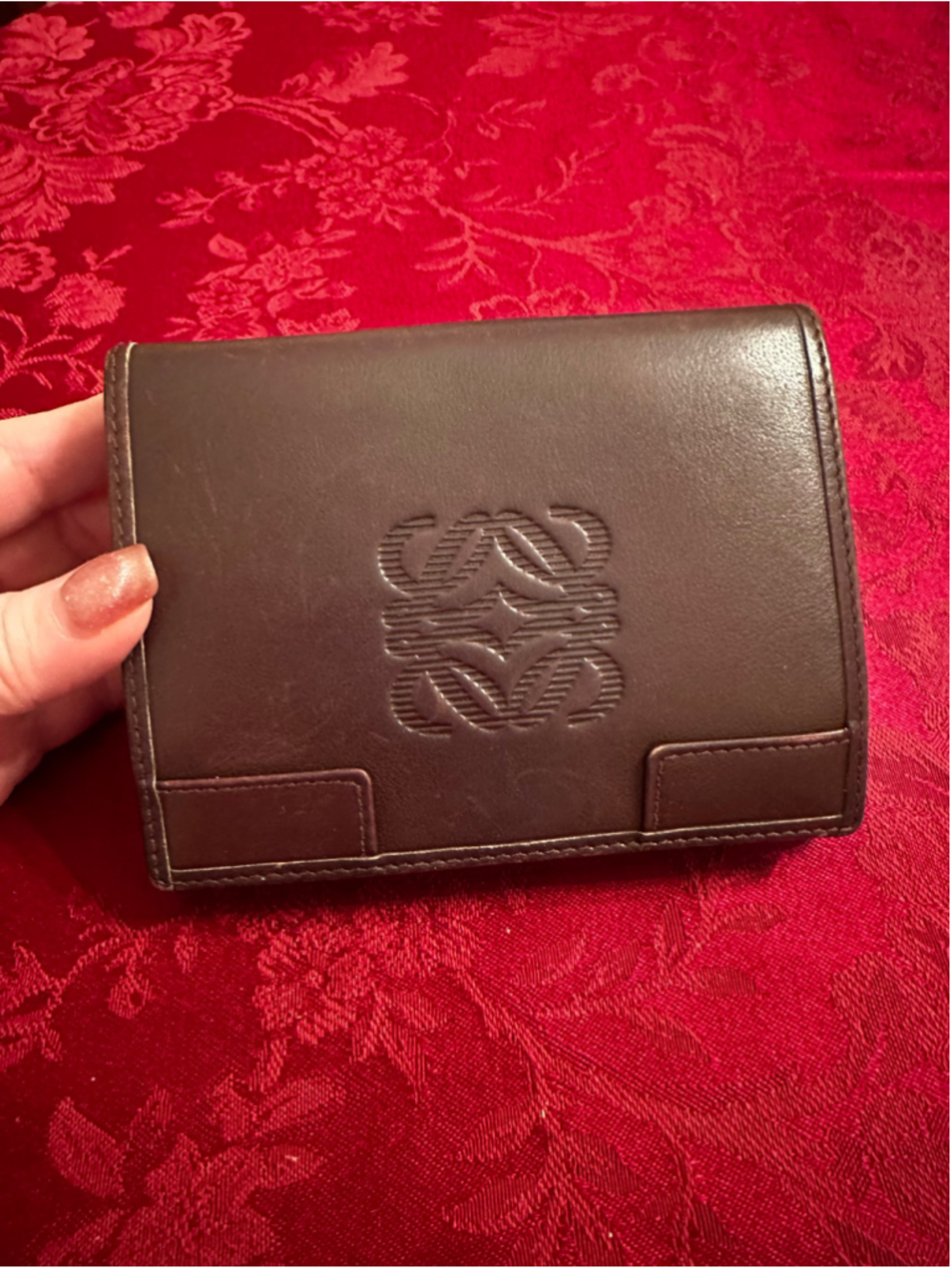 Women's Loewe Brown Leather Bifold Wallet One Size